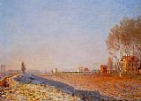 The Plain of Colombes White Frost by Claude Monet